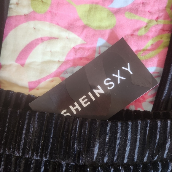 SHEIN SXY Plus High Waisted Rise Rib-knit Flare Leg Pants Stretchy Black Boho - Picture 5 of 7